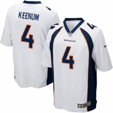 Men's Nike Denver Broncos #4 Case Keenum Game White NFL Jersey