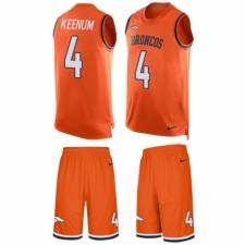 Men's Nike Denver Broncos #4 Case Keenum Limited Orange Tank Top Suit NFL Jersey