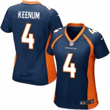 Women's Nike Denver Broncos #4 Case Keenum Game Navy Blue Alternate NFL Jersey