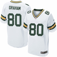 Men's Nike Green Bay Packers #80 Jimmy Graham Elite White NFL Jersey