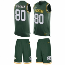 Men's Nike Green Bay Packers #80 Jimmy Graham Limited Green Tank Top Suit NFL Jersey