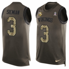 Men's Nike Minnesota Vikings #3 Trevor Siemian Limited Green Salute to Service Tank Top NFL Jersey