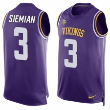 Men's Nike Minnesota Vikings #3 Trevor Siemian Limited Purple Player Name & Number Tank Top NFL Jersey