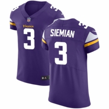Men's Nike Minnesota Vikings #3 Trevor Siemian Purple Team Color Vapor Untouchable Elite Player NFL Jersey