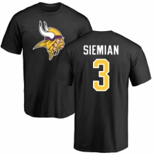 NFL Nike Minnesota Vikings #3 Trevor Siemian Black Name & Number Logo T-Shirt
