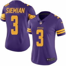 Women's Nike Minnesota Vikings #3 Trevor Siemian Limited Purple Rush Vapor Untouchable NFL Jersey