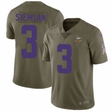 Youth Nike Minnesota Vikings #3 Trevor Siemian Limited Olive 2017 Salute to Service NFL Jersey