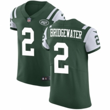 Men's Nike New York Jets #2 Teddy Bridgewater Green Team Color Vapor Untouchable Elite Player NFL Jersey