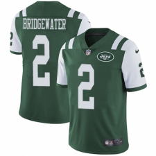 Men's Nike New York Jets #2 Teddy Bridgewater Green Team Color Vapor Untouchable Limited Player NFL Jersey