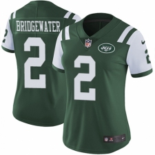 Women's Nike New York Jets #2 Teddy Bridgewater Green Team Color Vapor Untouchable Limited Player NFL Jersey