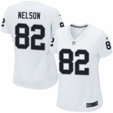 Women's Nike Oakland Raiders #82 Jordy Nelson Game White NFL Jersey