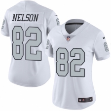 Women's Nike Oakland Raiders #82 Jordy Nelson Limited White Rush Vapor Untouchable NFL Jersey