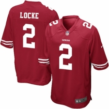 Men's Nike San Francisco 49ers #2 Jeff Locke Game Red Team Color NFL Jersey