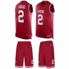 Men's Nike San Francisco 49ers #2 Jeff Locke Limited Red Tank Top Suit NFL Jersey