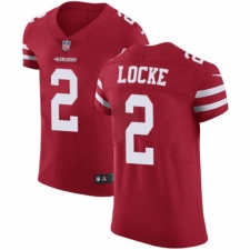 Men's Nike San Francisco 49ers #2 Jeff Locke Red Team Color Vapor Untouchable Elite Player NFL Jersey