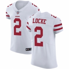 Men's Nike San Francisco 49ers #2 Jeff Locke White Vapor Untouchable Elite Player NFL Jersey