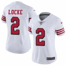 Women's Nike San Francisco 49ers #2 Jeff Locke Limited White Rush Vapor Untouchable NFL Jersey
