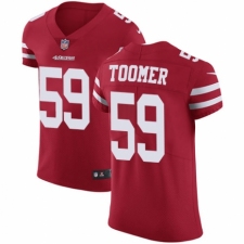 Men's Nike San Francisco 49ers #59 Korey Toomer Red Team Color Vapor Untouchable Elite Player NFL Jersey