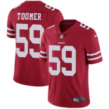 Men's Nike San Francisco 49ers #59 Korey Toomer Red Team Color Vapor Untouchable Limited Player NFL Jersey