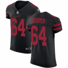 Men's Nike San Francisco 49ers #64 Jonathan Cooper Black Alternate Vapor Untouchable Elite Player NFL Jersey
