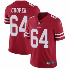 Men's Nike San Francisco 49ers #64 Jonathan Cooper Red Team Color Vapor Untouchable Limited Player NFL Jersey