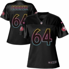 Women's Nike San Francisco 49ers #64 Jonathan Cooper Game Black Fashion NFL Jersey
