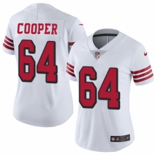 Women's Nike San Francisco 49ers #64 Jonathan Cooper Limited White Rush Vapor Untouchable NFL Jersey