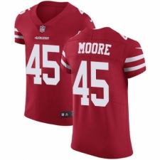 Men's Nike San Francisco 49ers #45 Tarvarius Moore Red Team Color Vapor Untouchable Elite Player NFL Jersey