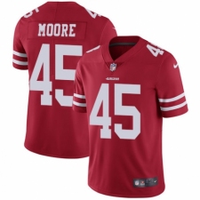 Men's Nike San Francisco 49ers #45 Tarvarius Moore Red Team Color Vapor Untouchable Limited Player NFL Jersey
