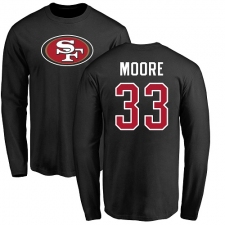 NFL Nike San Francisco 49ers #33 Tarvarius Moore Black Name & Number Logo Long Sleeve T-Shirt