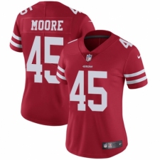 Women's Nike San Francisco 49ers #45 Tarvarius Moore Red Team Color Vapor Untouchable Elite Player NFL Jersey