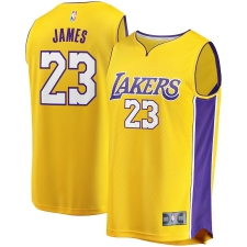 Men LeBron James Los Angeles Lakers Authentic Jersey Gold