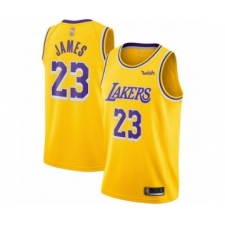 Youth Los Angeles Lakers #23 LeBron James Swingman Gold Basketball Jerseys - Icon Edition