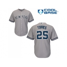 New York Yankees #25 Gleyber Torres Grey New Cool Base Jersey