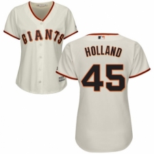 Women's Majestic San Francisco Giants #45 Derek Holland Authentic Cream Home Cool Base MLB Jersey