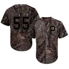 Youth Majestic Pittsburgh Pirates #55 Josh Bell Authentic Camo Realtree Collection Flex Base MLB Jersey