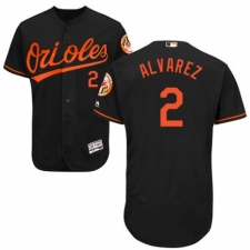 Men's Majestic Baltimore Orioles #2 Pedro Alvarez Black Alternate Flex Base Authentic Collection MLB Jersey