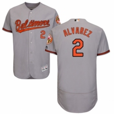 Men's Majestic Baltimore Orioles #2 Pedro Alvarez Grey Road Flex Base Authentic Collection MLB Jersey