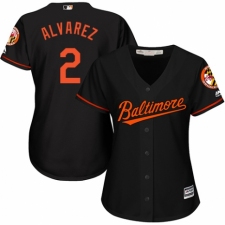 Women's Majestic Baltimore Orioles #2 Pedro Alvarez Authentic Black Alternate Cool Base MLB Jersey