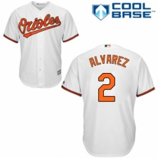 Youth Majestic Baltimore Orioles #2 Pedro Alvarez Authentic White Home Cool Base MLB Jersey
