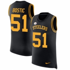 Men's Nike Pittsburgh Steelers #51 Jon Bostic Black Rush Player Name & Number Tank Top NFL Jersey
