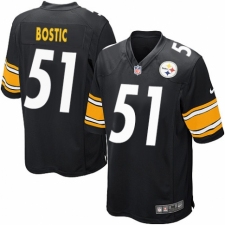 Men's Nike Pittsburgh Steelers #51 Jon Bostic Game Black Team Color NFL Jersey
