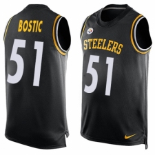 Men's Nike Pittsburgh Steelers #51 Jon Bostic Limited Black Player Name & Number Tank Top NFL Jersey