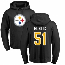 Nike Pittsburgh Steelers #51 Jon Bostic Black Name & Number Logo Pullover Hoodie