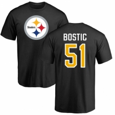 Nike Pittsburgh Steelers #51 Jon Bostic Black Name & Number Logo T-Shirt