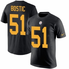 Nike Pittsburgh Steelers #51 Jon Bostic Black Rush Pride Name & Number T-Shirt