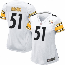 Women's Nike Pittsburgh Steelers #51 Jon Bostic Game White NFL Jersey