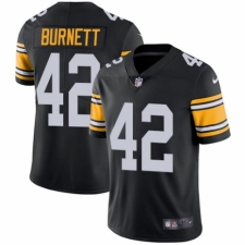 Men's Nike Pittsburgh Steelers #42 Morgan Burnett Black Alternate Vapor Untouchable Limited Player NFL Jersey