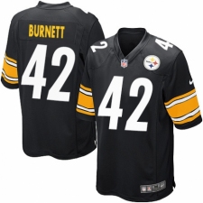 Men's Nike Pittsburgh Steelers #42 Morgan Burnett Game Black Team Color NFL Jersey