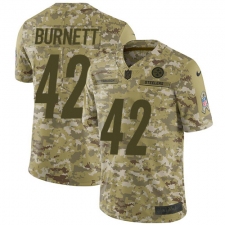 Men's Nike Pittsburgh Steelers #42 Morgan Burnett Limited Camo 2018 Salute to Service NFL Jersey